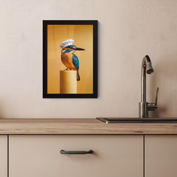 Cuadros enmarcados - Martín pescador - Columna - Gorro de cocinero - Ave — 4