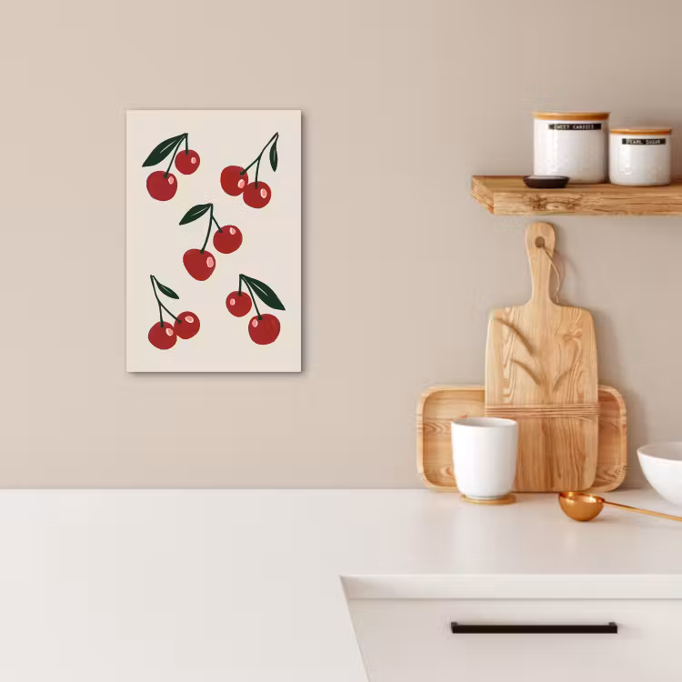 Lienzos decorativos - Cerezas - Hojas - Rojo — 2