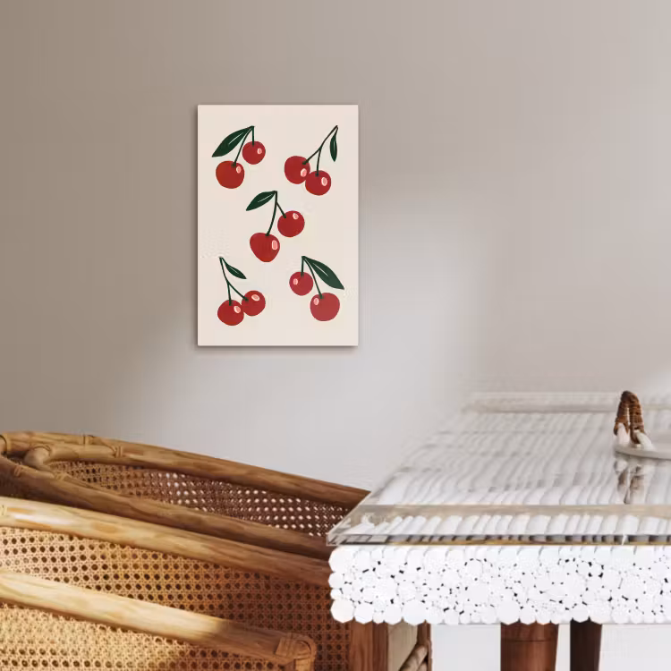 Lienzos decorativos - Cerezas - Hojas - Rojo — 3