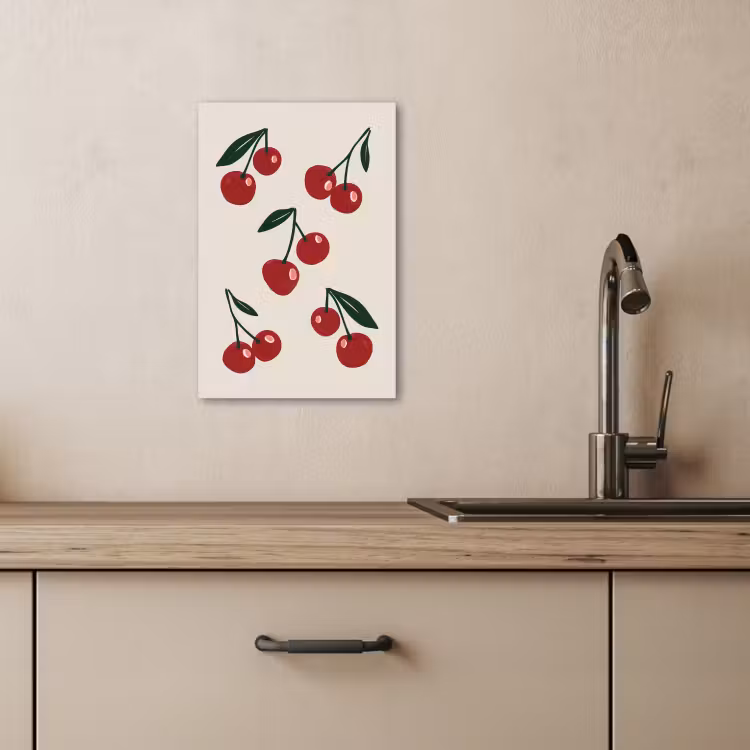 Lienzos decorativos - Cerezas - Hojas - Rojo — 4