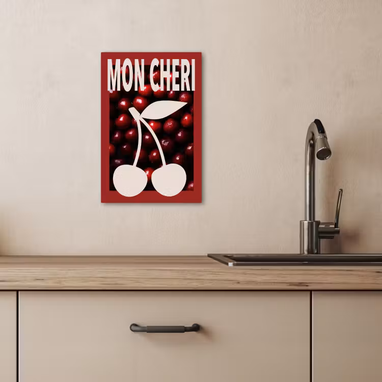 Lienzos decorativos - Cerezas - Ilustración - Rojo — 4