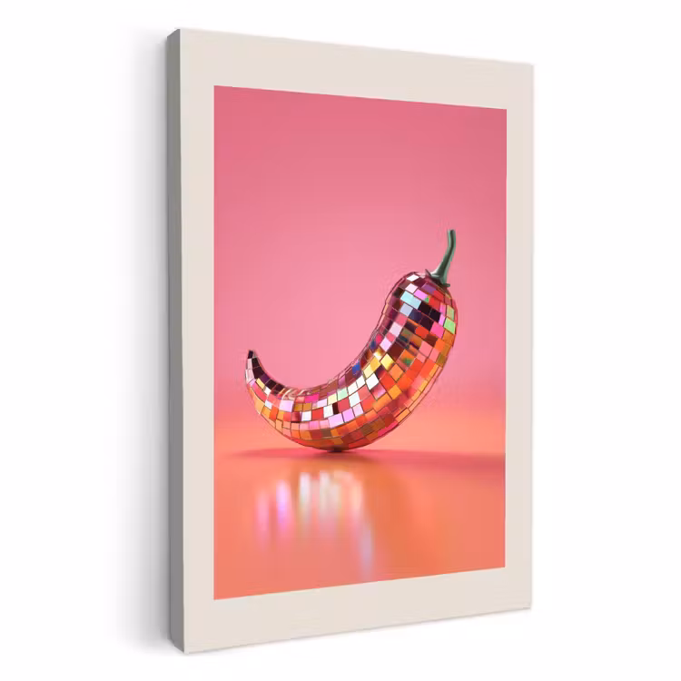 Lienzos decorativos - Disco - Pimienta - Rosa — 1