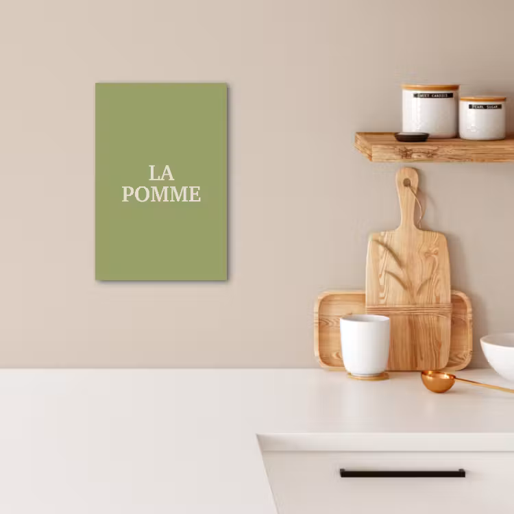 Lienzos decorativos - Manzana - Verde - Minimalista — 2