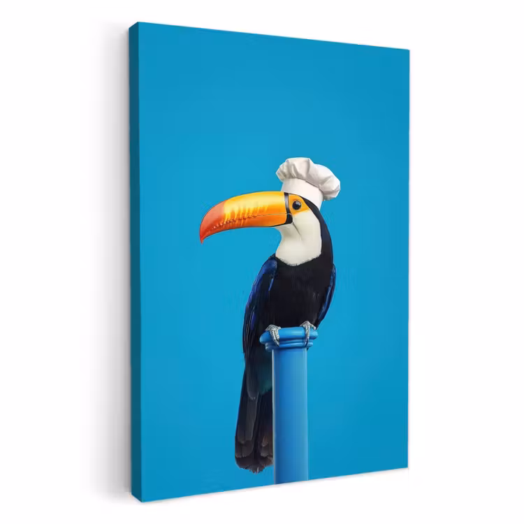 Lienzos decorativos - Tucán - Pedestal - Ave - Gorro de cocinero — 3