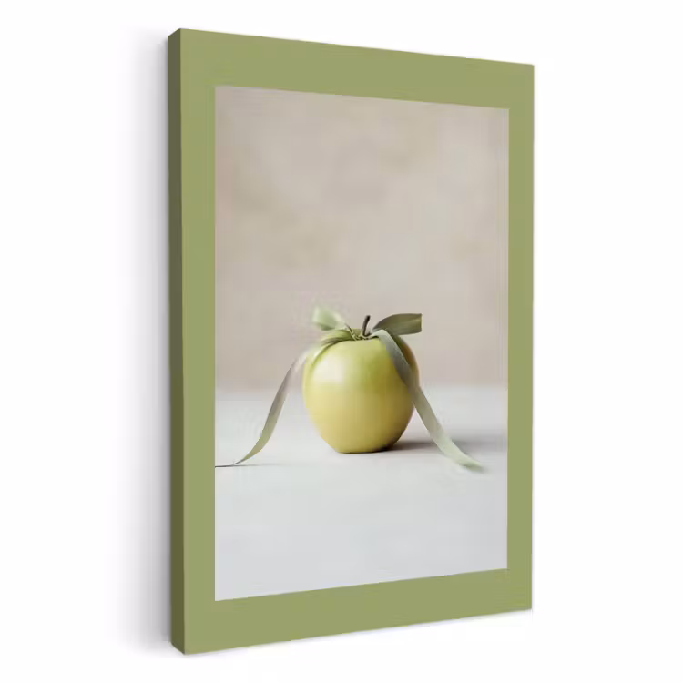 Lienzos decorativos - Verde - Manzana - Pajarita — 1