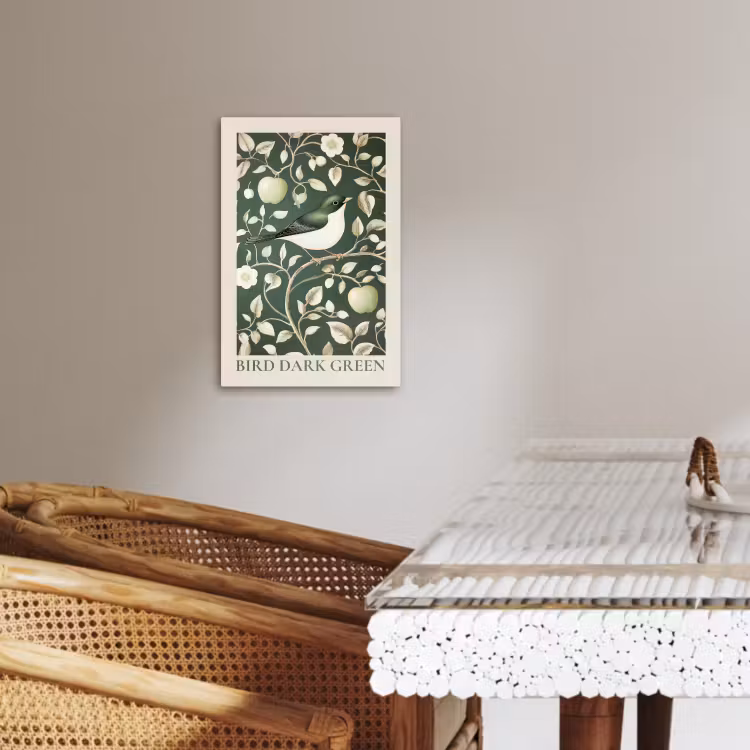 Lienzos decorativos - Verde - Pájaro - Flores — 3