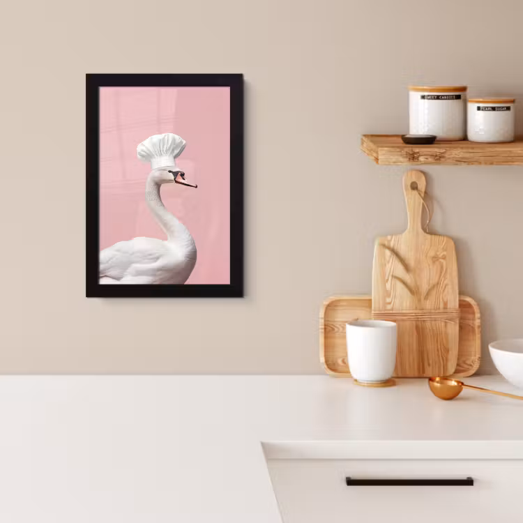Cuadros enmarcados - Cisne - Gorro de cocinero - Hermoso - Clásico — 2