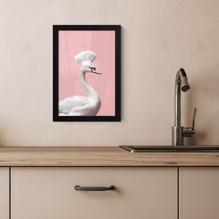 Cuadros enmarcados - Cisne - Gorro de cocinero - Hermoso - Clásico — 4