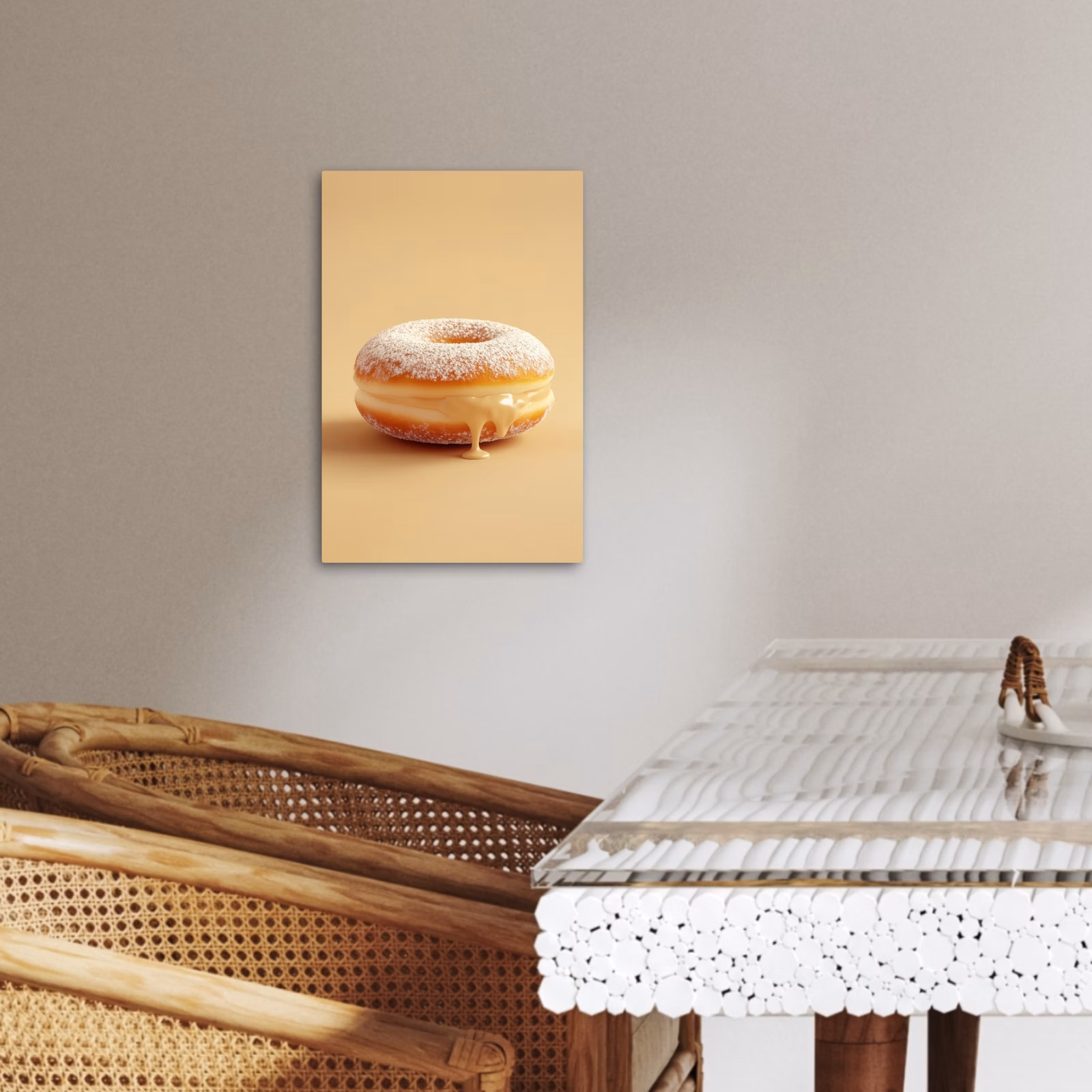 Lienzos decorativos - Donut - Cremoso - Azúcar glas - Beige — 1