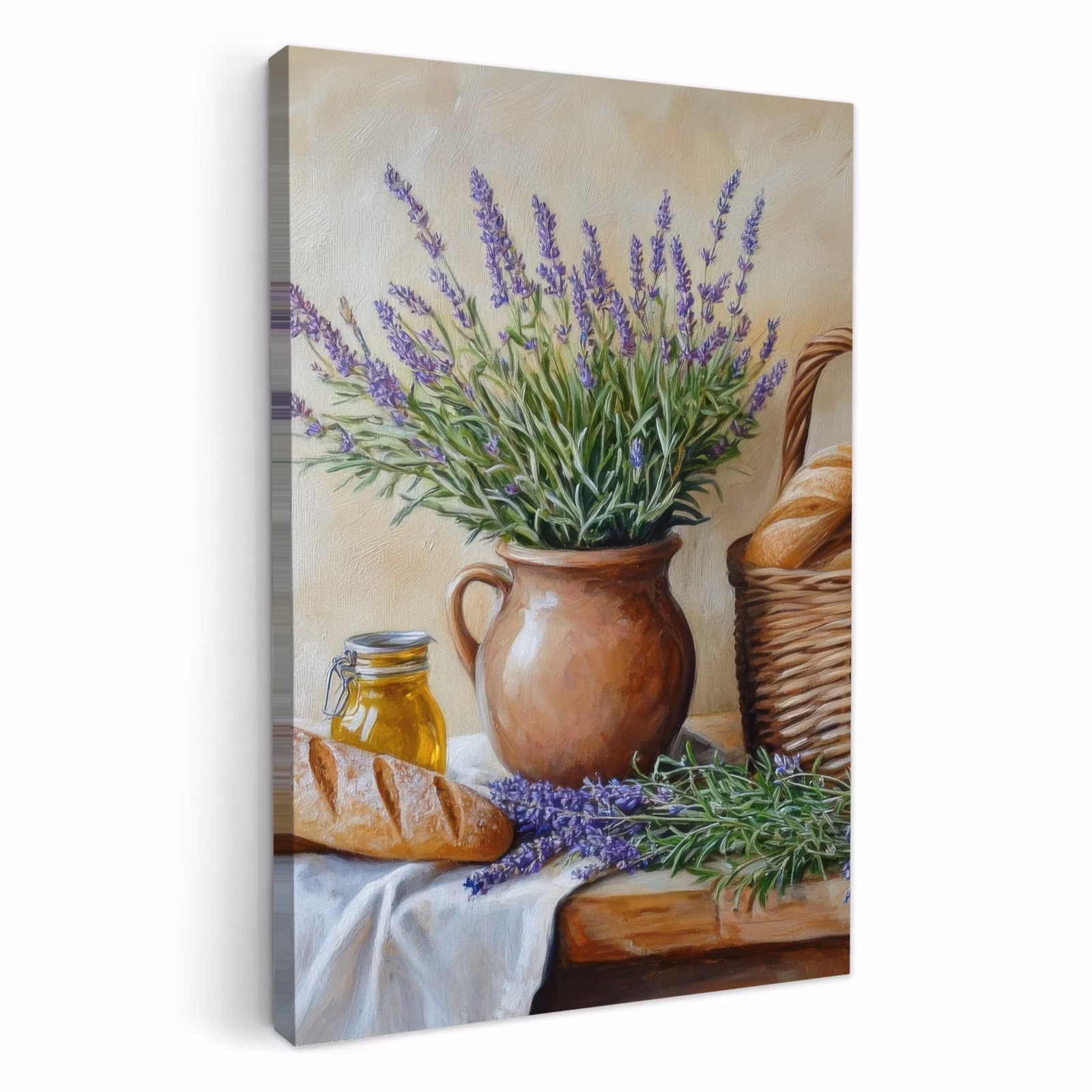 Lienzos decorativos - Lavanda - Pan - Naturaleza muerta — 1