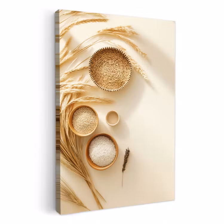 Lienzos decorativos - Cereales - Madera - Cuenco - Beige — 2