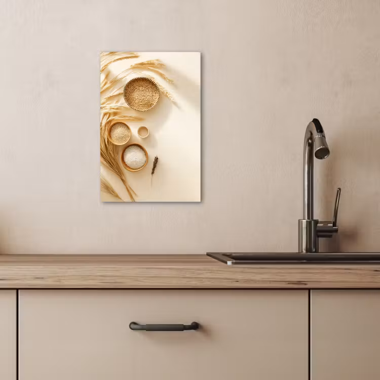 Lienzos decorativos - Cereales - Madera - Cuenco - Beige — 3