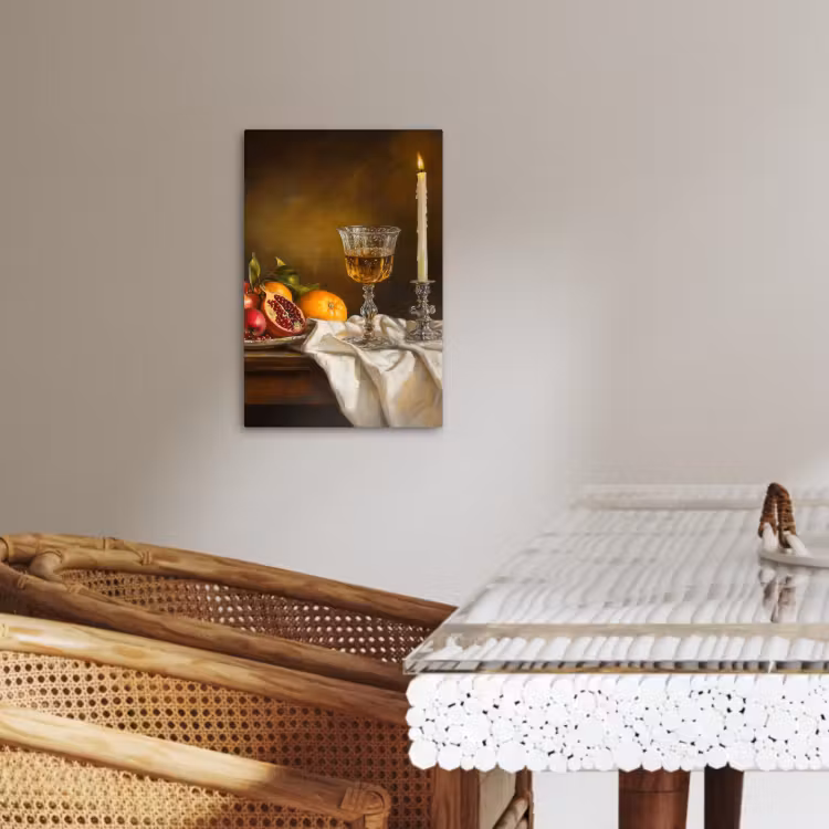 Lienzos decorativos - Fruta - Bodegón - Vino - Vela — 3