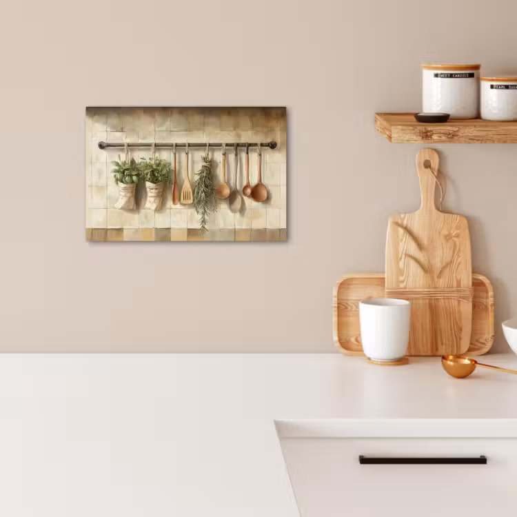 Lienzos decorativos - Madera - Utensilios de cocina - Naturaleza muerta - Azulejos — 3