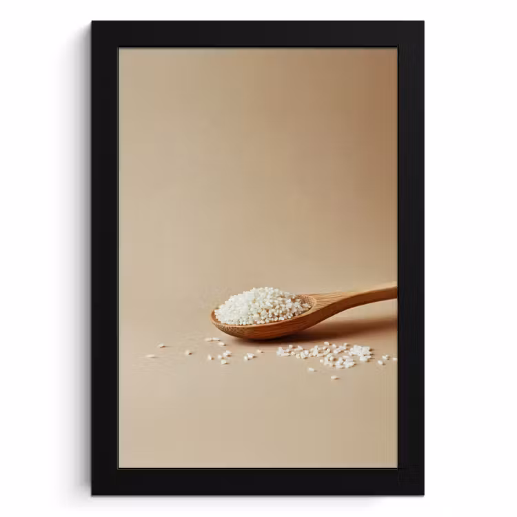 Cuadros enmarcados - Cuchara - Arroz - Madera - Beige — 1