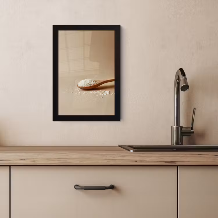 Cuadros enmarcados - Cuchara - Arroz - Madera - Beige — 2