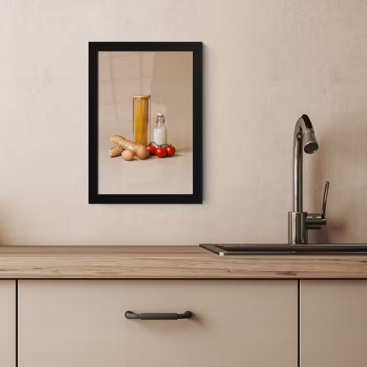 Cuadros enmarcados - Espaguetis - Leche - Tomates - Huevos - Pan — 3