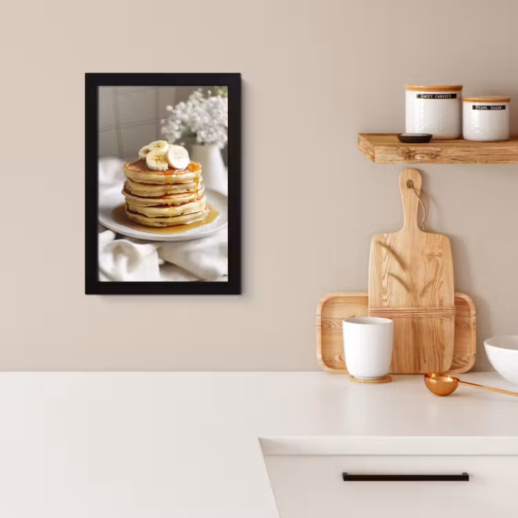 Cuadros enmarcados - Tortitas - Plátano - Sirope - Blanco - Beige — 2