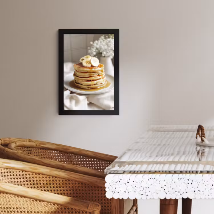 Cuadros enmarcados - Tortitas - Plátano - Sirope - Blanco - Beige — 3