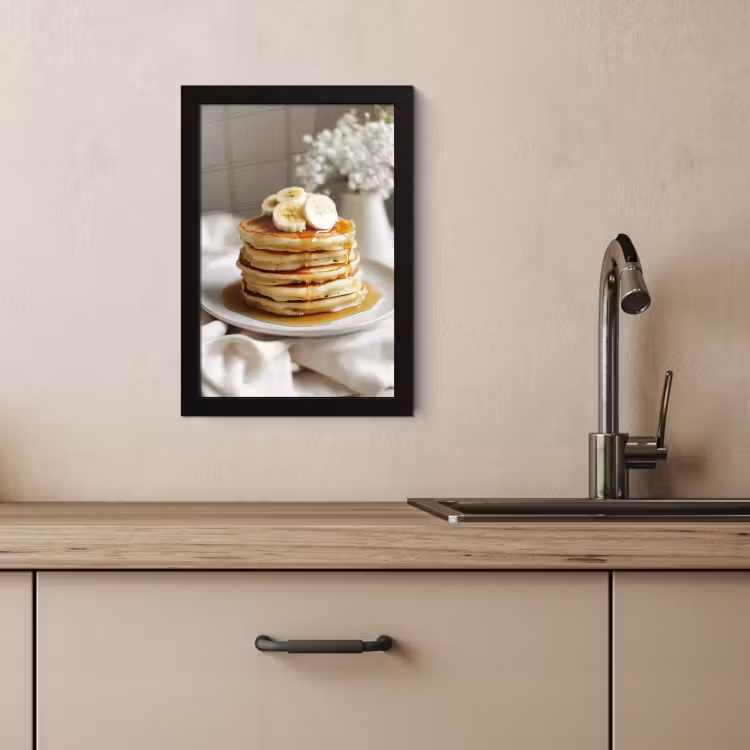 Cuadros enmarcados - Tortitas - Plátano - Sirope - Blanco - Beige — 4