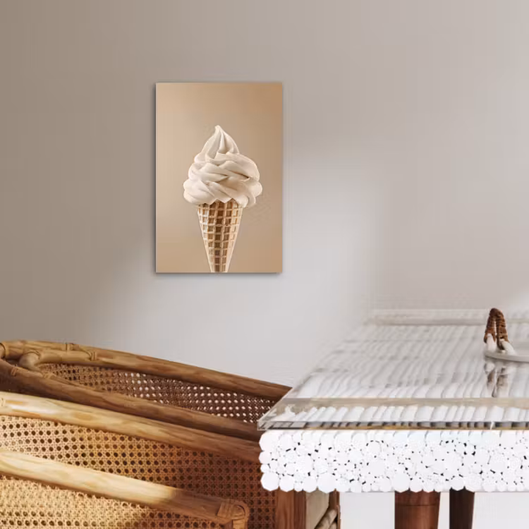 Lienzos decorativos - Helado - Helado suave - Cremoso - Cuerno - Beige — 3