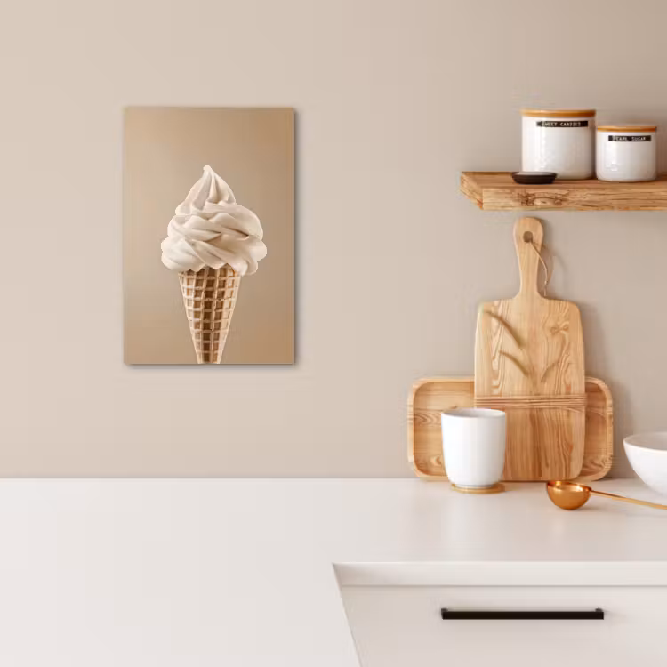 Lienzos decorativos - Helado - Helado suave - Cremoso - Cuerno - Beige — 4