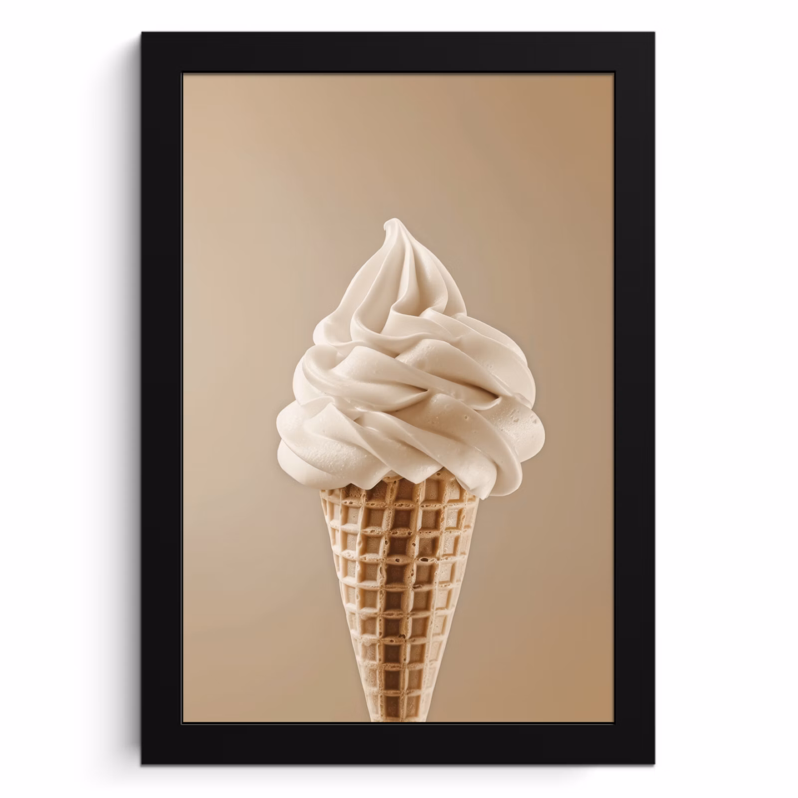 Cuadros enmarcados - Helado - Helado suave - Cremoso - Cuerno - Beige — 1
