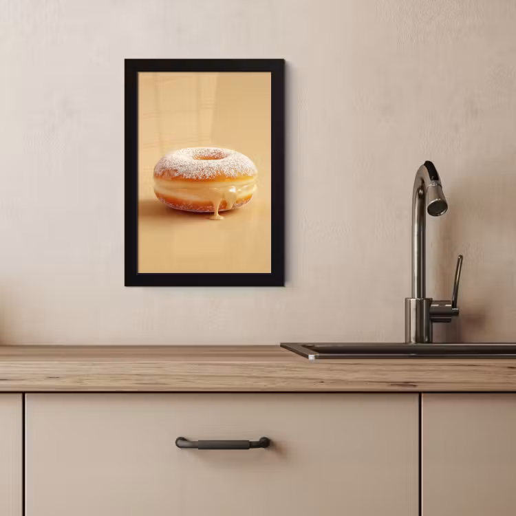 Cuadros enmarcados - Donut - Cremoso - Azúcar glas - Beige — 2
