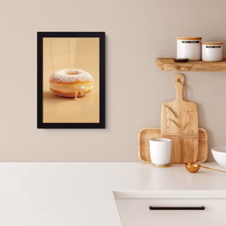 Cuadros enmarcados - Donut - Cremoso - Azúcar glas - Beige — 3