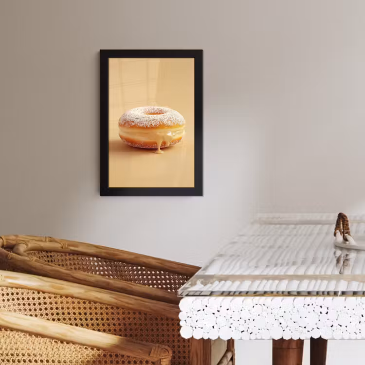 Cuadros enmarcados - Donut - Cremoso - Azúcar glas - Beige — 4