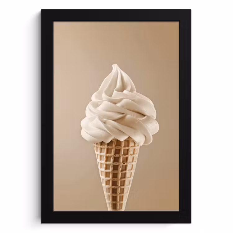Cuadros enmarcados - Helado - Helado suave - Cremoso - Cuerno - Beige — 1