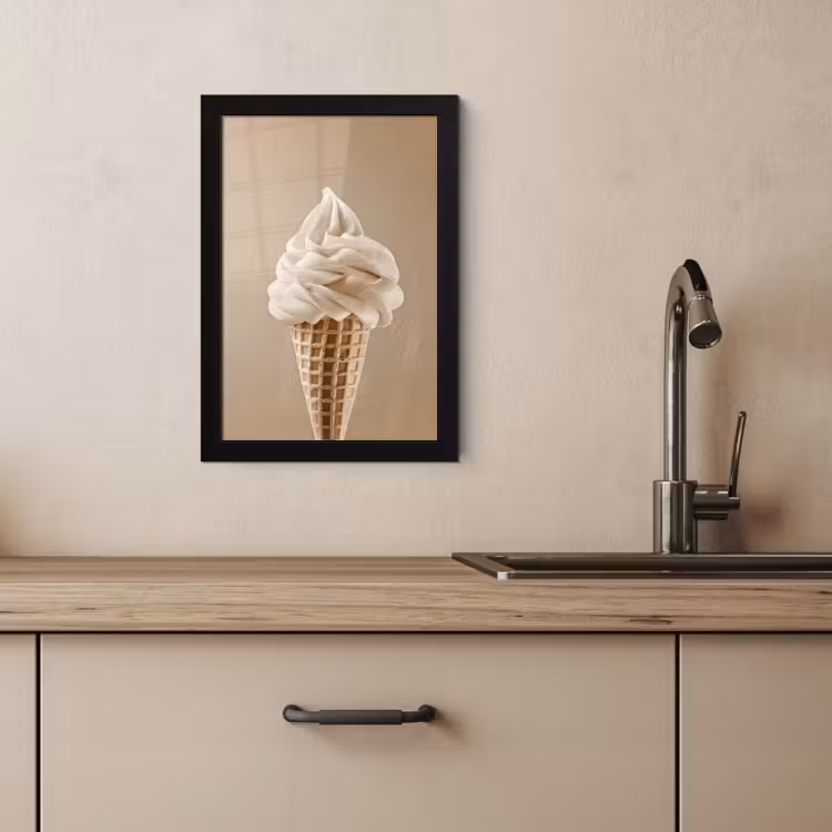 Cuadros enmarcados - Helado - Helado suave - Cremoso - Cuerno - Beige — 3