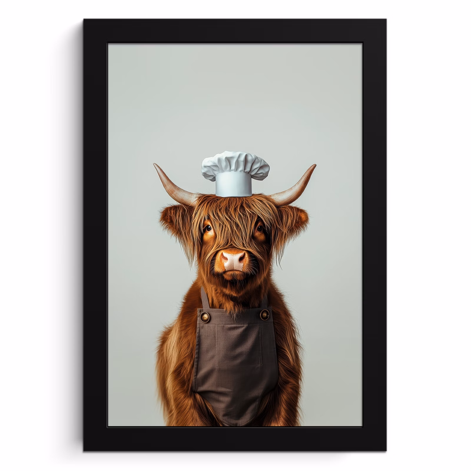 Cuadros enmarcados - Highlander escocés - Marrón - Cuernos - Ropa de cocinero — 1