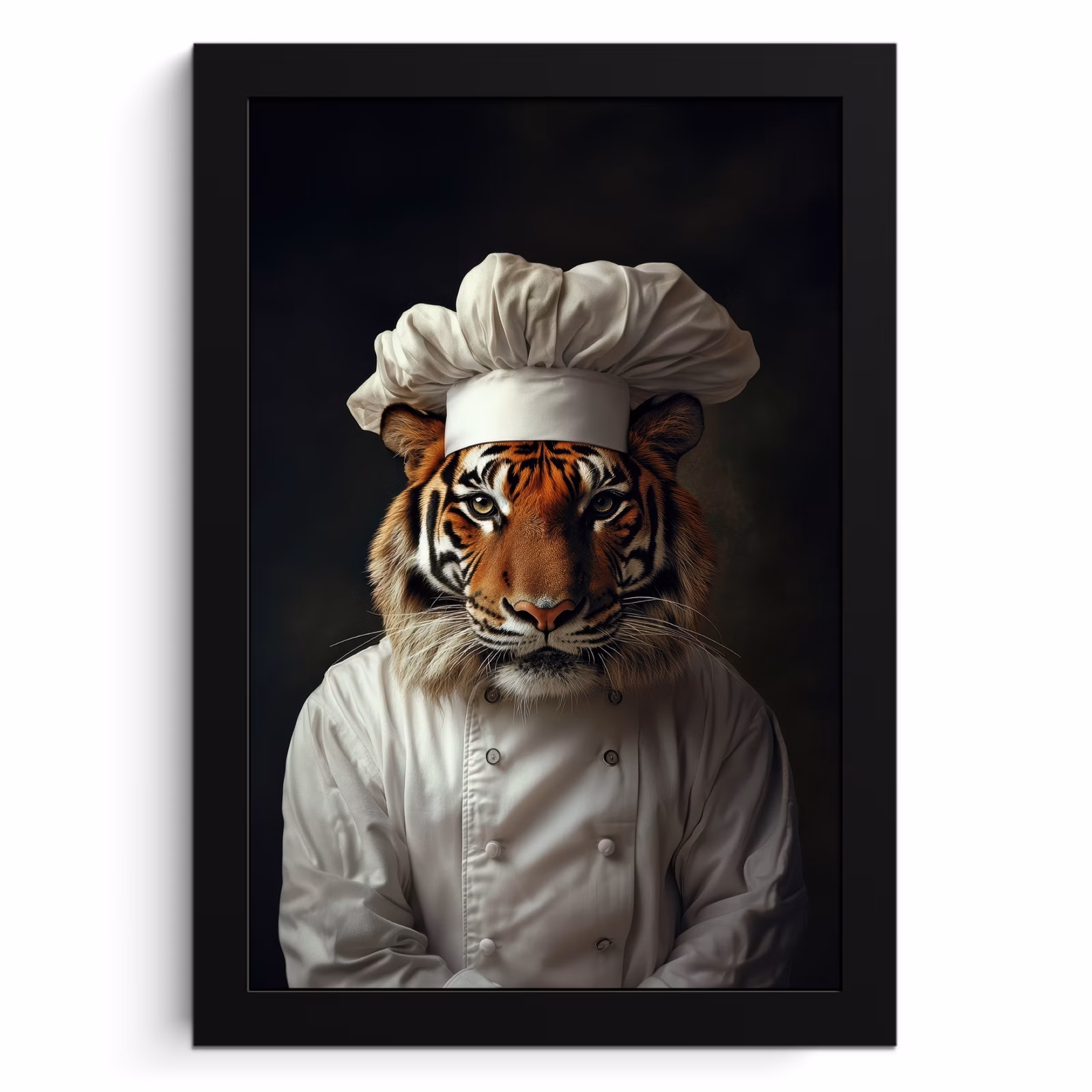 Cuadros enmarcados - Tigre - Ropa de cocinero - Marrón — 1