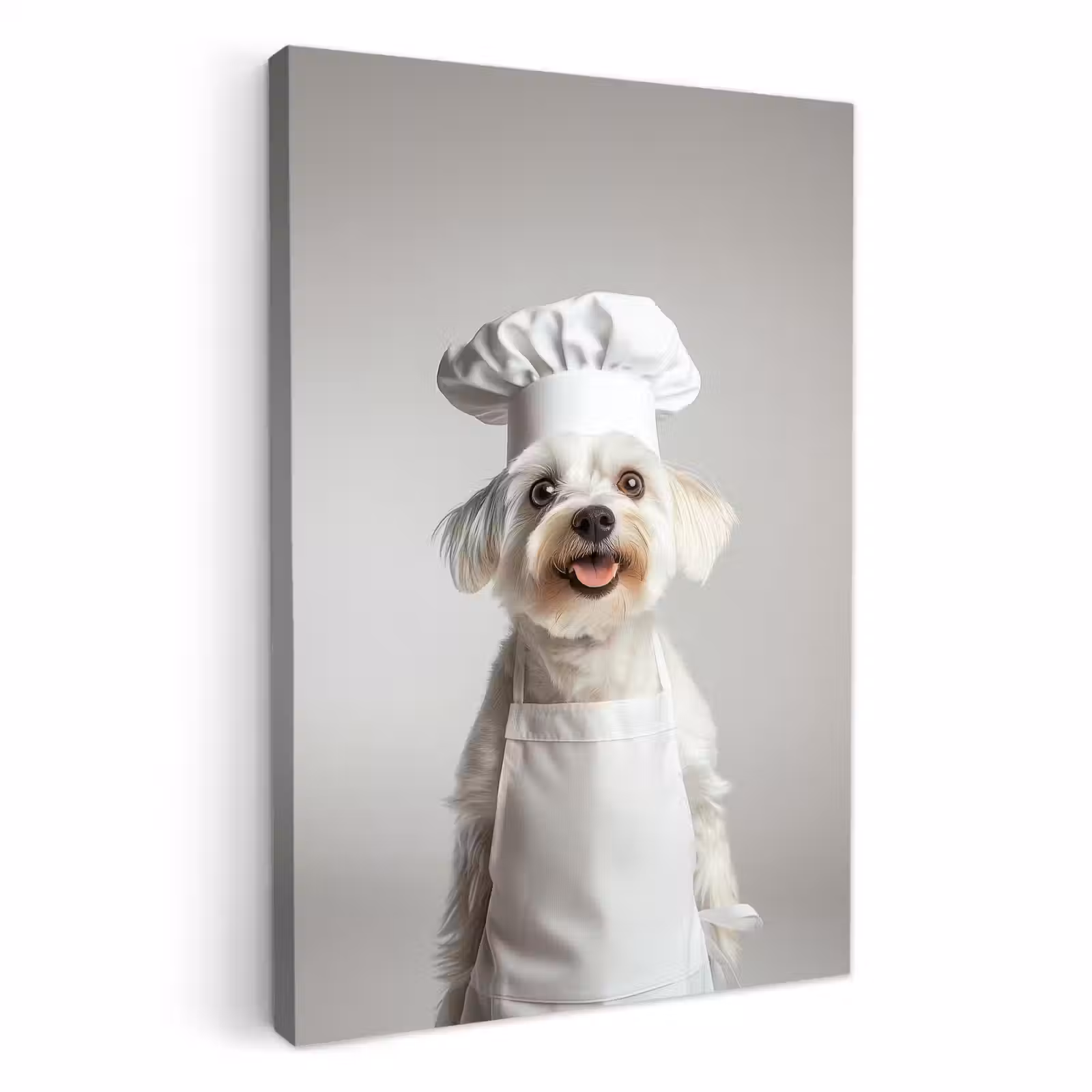Lienzos decorativos - Perro - Blanco - Cocinero — 1