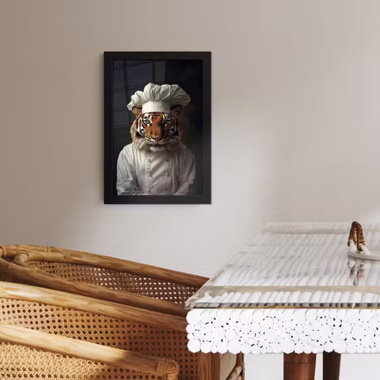 Cuadros enmarcados - Tigre - Ropa de cocinero - Marrón — 3