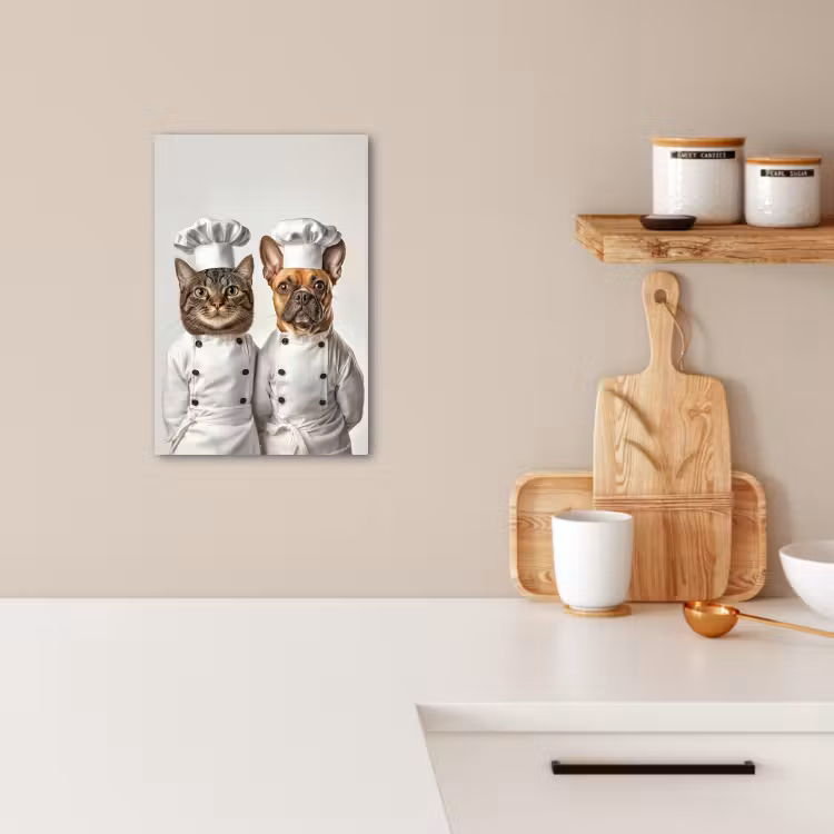 Lienzos decorativos - Gato - Perro - Ropa de cocina — 2