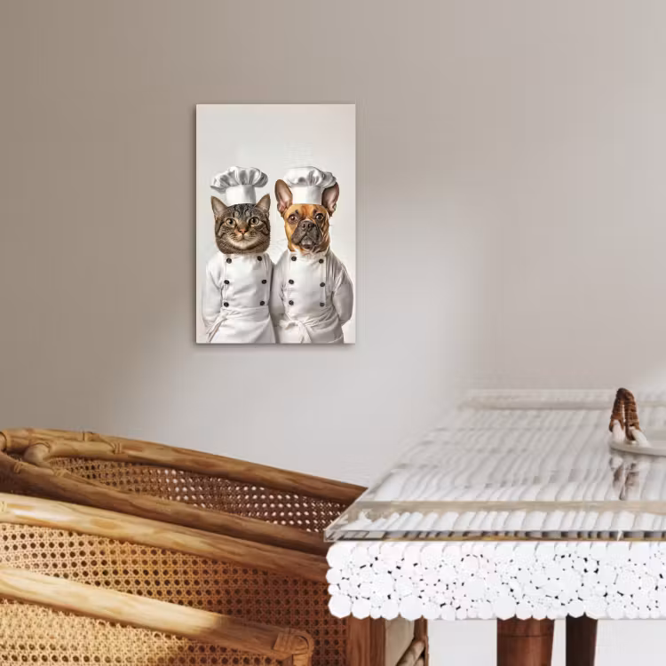 Lienzos decorativos - Gato - Perro - Ropa de cocina — 3