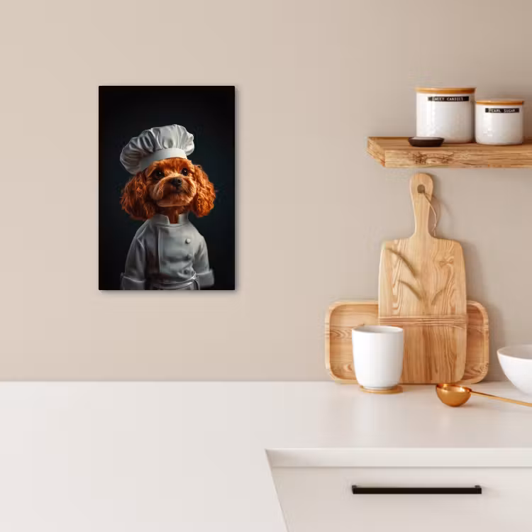 Lienzos decorativos - Marrón - Cocinero - Perro — 2