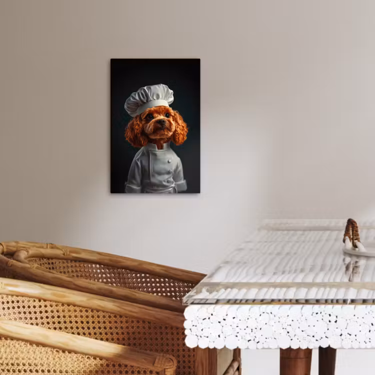 Lienzos decorativos - Marrón - Cocinero - Perro — 3