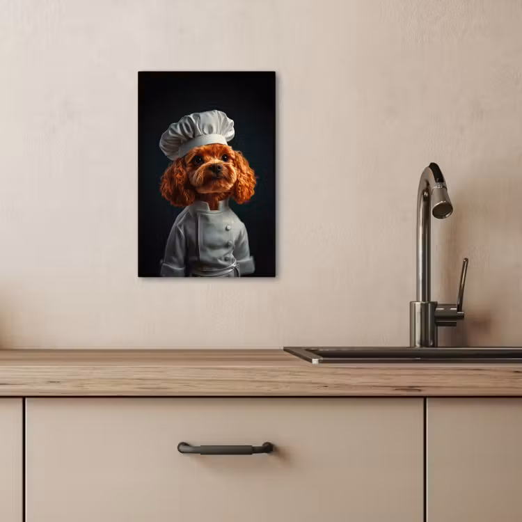 Lienzos decorativos - Marrón - Cocinero - Perro — 4