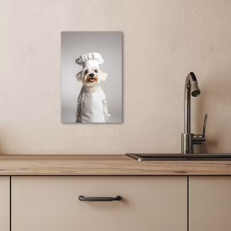 Lienzos decorativos - Perro - Blanco - Cocinero — 3