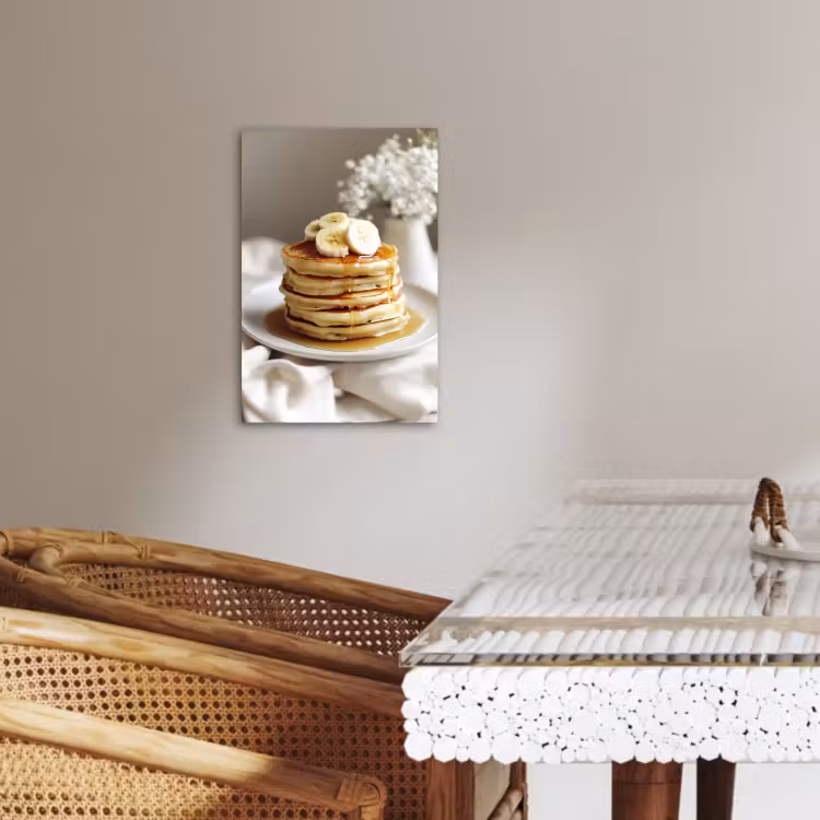 Lienzos decorativos - Tortitas - Plátano - Sirope - Blanco - Beige — 3