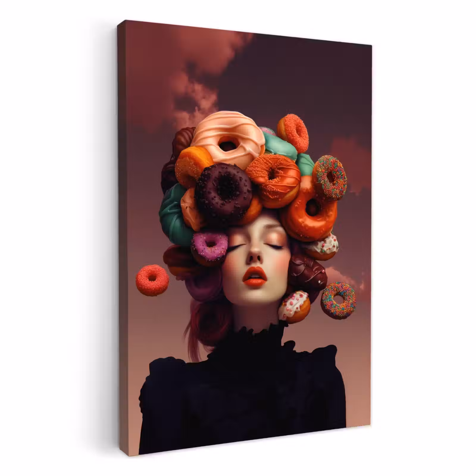 Lienzos decorativos - Mujer - Donas - Colorido — 1