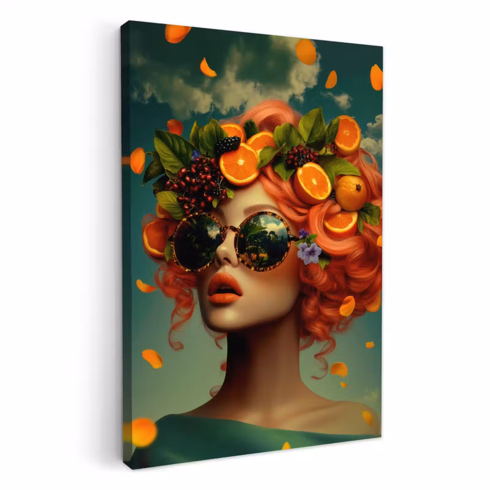 Lienzos decorativos - Mujer - Naranja - Bayas - Anaranjado — 1
