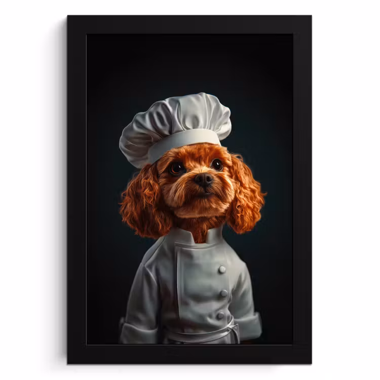 Cuadros enmarcados - Marrón - Cocinero - Perro — 1
