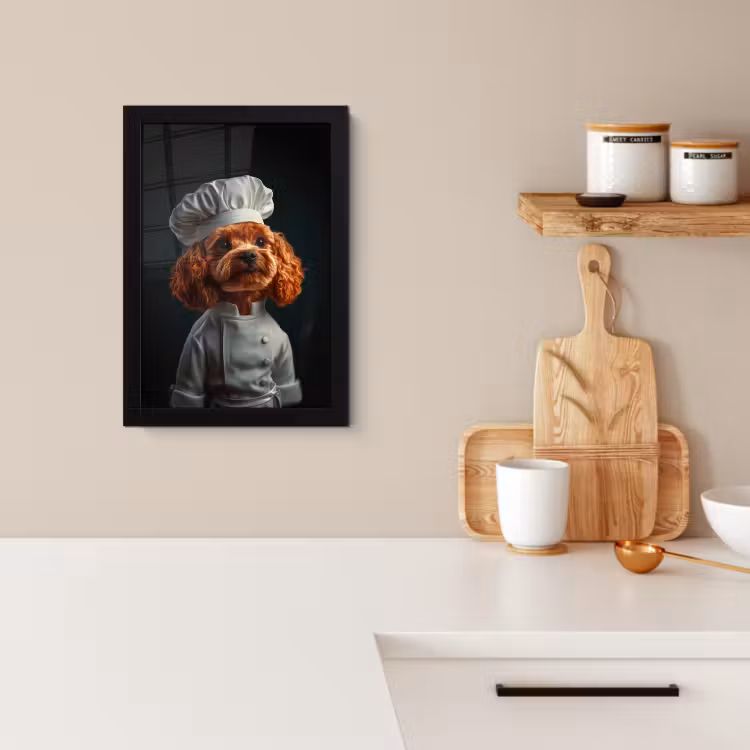 Cuadros enmarcados - Marrón - Cocinero - Perro — 4