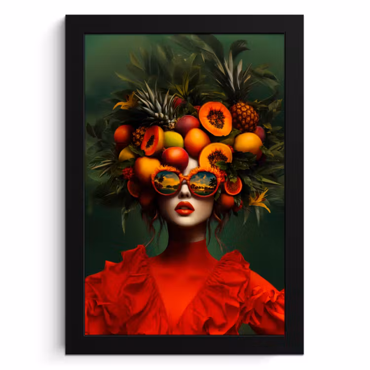 Cuadros enmarcados - Mujer - Frutas - Papaya - Piña — 1