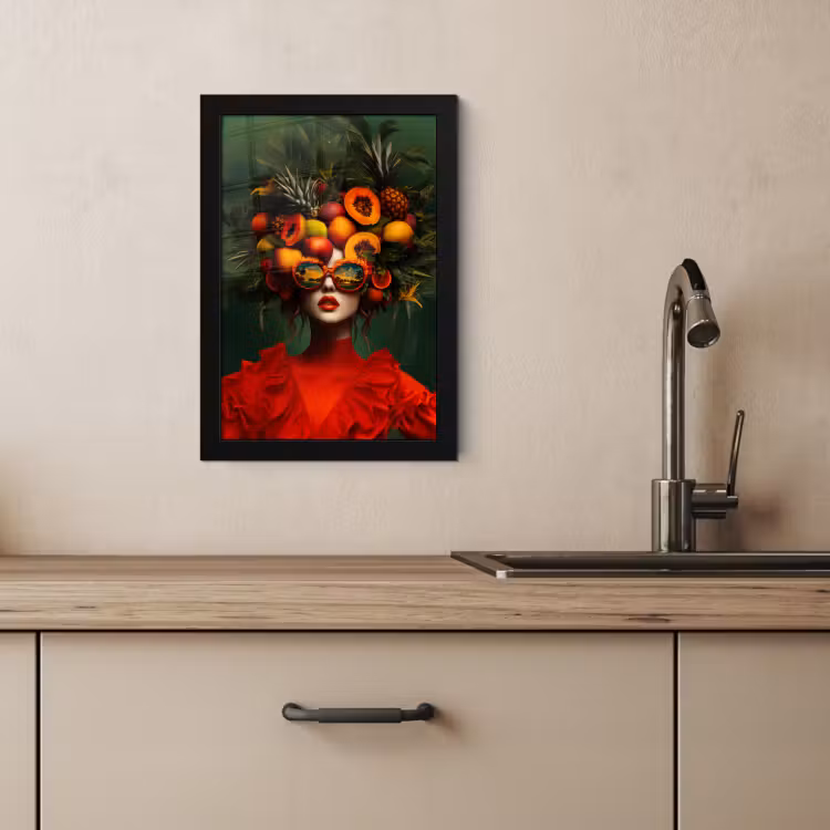 Cuadros enmarcados - Mujer - Frutas - Papaya - Piña — 3