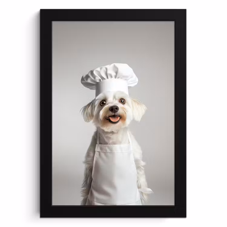 Cuadros enmarcados - Perro - Blanco - Cocinero — 1